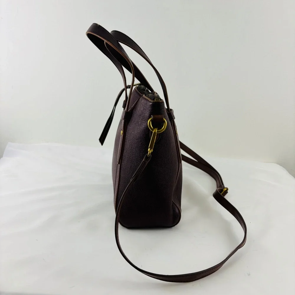 Fossil Felicity Satchel Dark Burgundy Pebbled Leather Crossbody Bag